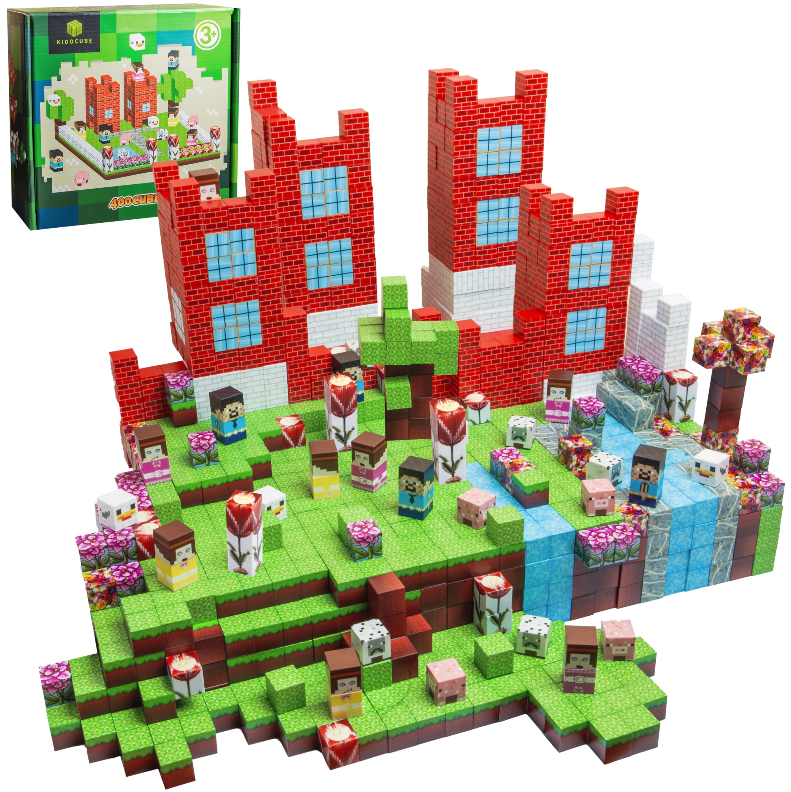 400 Cubes Magnétiques Bloc Jeu Construction Enfant Magnetic Blocks
