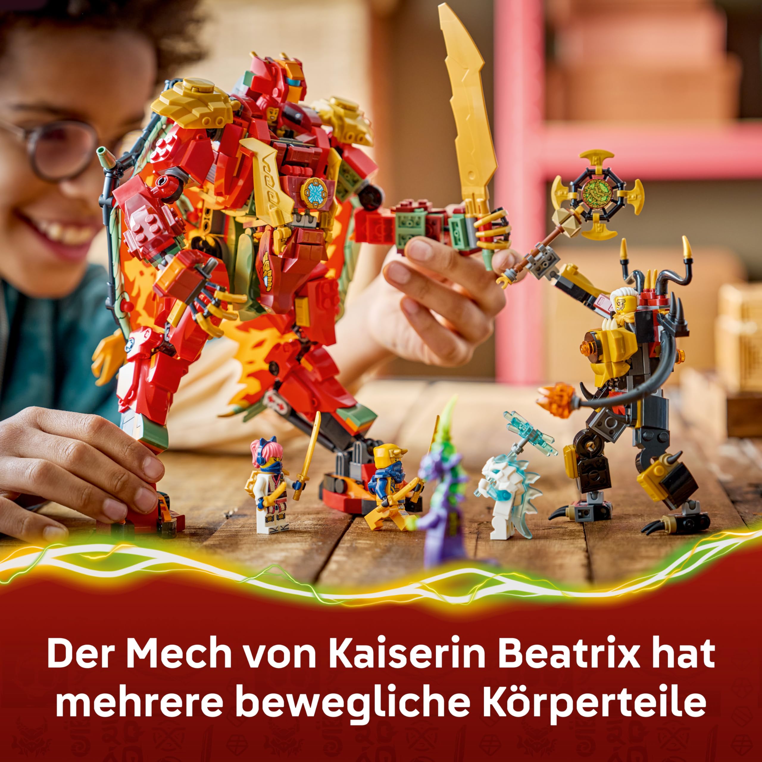 LEGO NINJAGO Wyldfyres Drachenmech - 2-in-1 Ninja-Actionfigur mit Mech von Kaiserin Beatrix und 6 Minifiguren - Geschenkidee zum Geburtstag für Jungen ab 9 Jahren und Fans - 71868