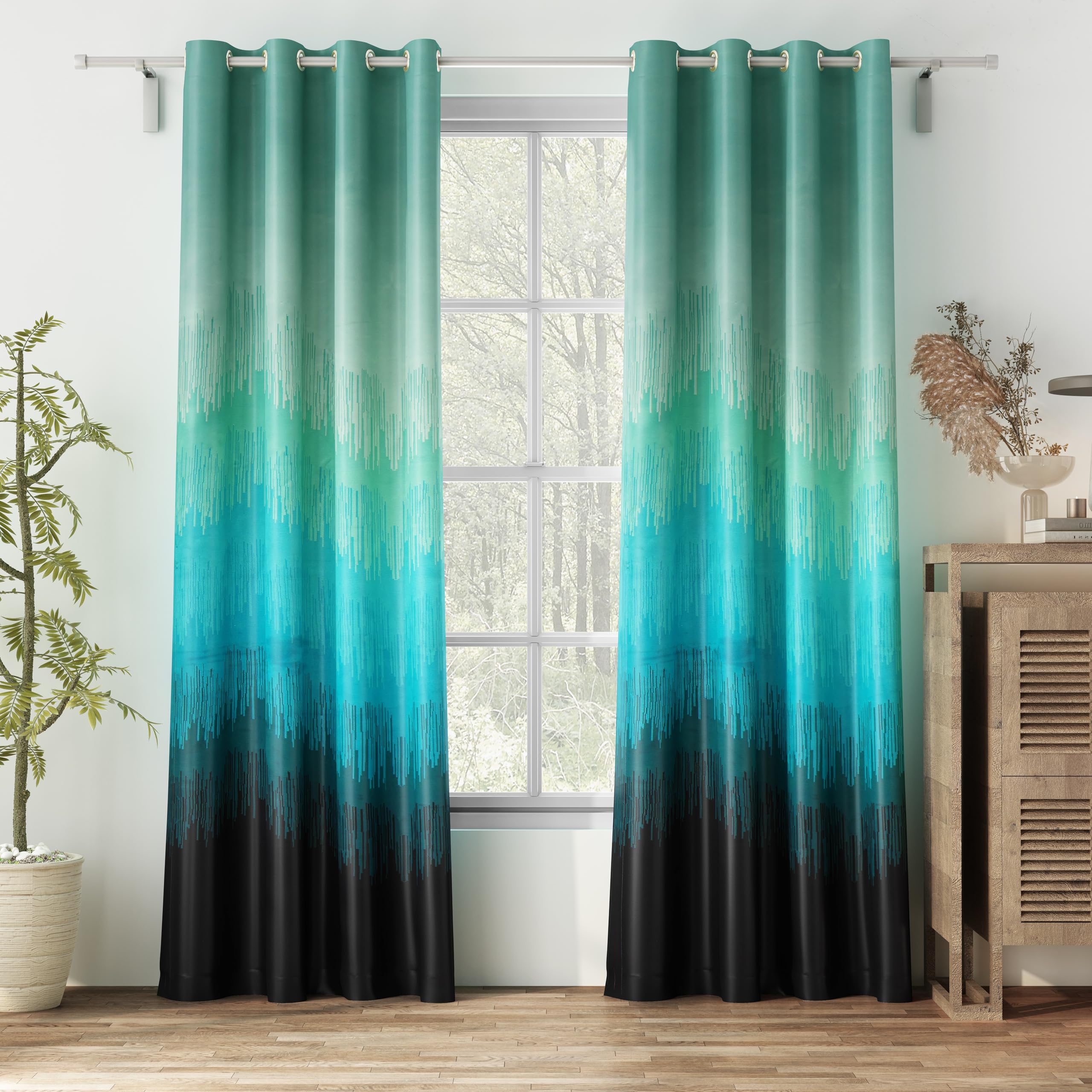 Casableu Kudo Polyester Eyelets (Steel) Blackout Curtains with Tie Back, Bedroom Living Room (Teal, 9 Feet) (B0C7W2CF86) Amazon Price History, Amazon Price Tracker