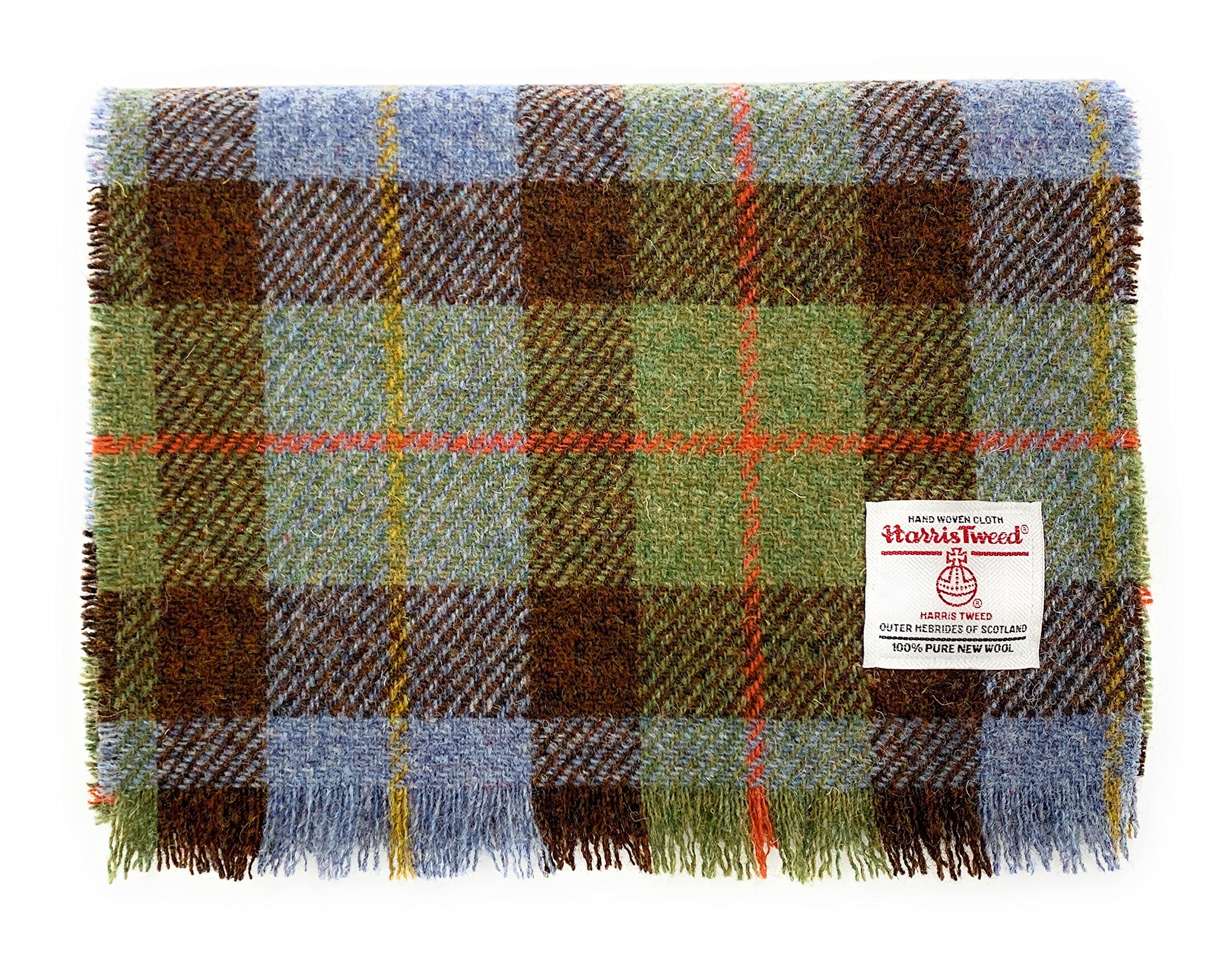 Tartan Tweeds Unisex Green Macleod Tartan Harris Tweed Fringed Scarf