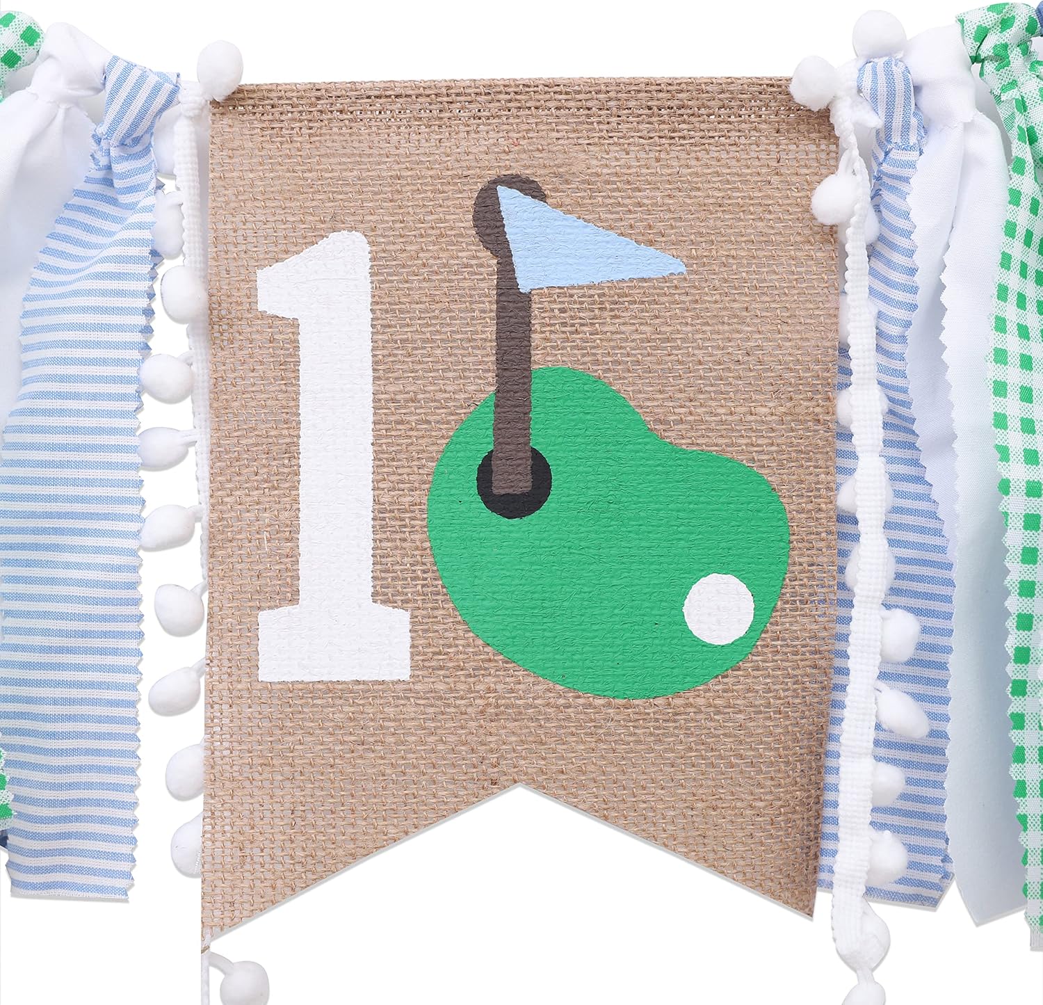 Golf 1st Birthday Highchair Banner - Golf First/One Birthday Party Decoration,High Chair Banner 1st Boy,Green Blue First High Chair - Image 7