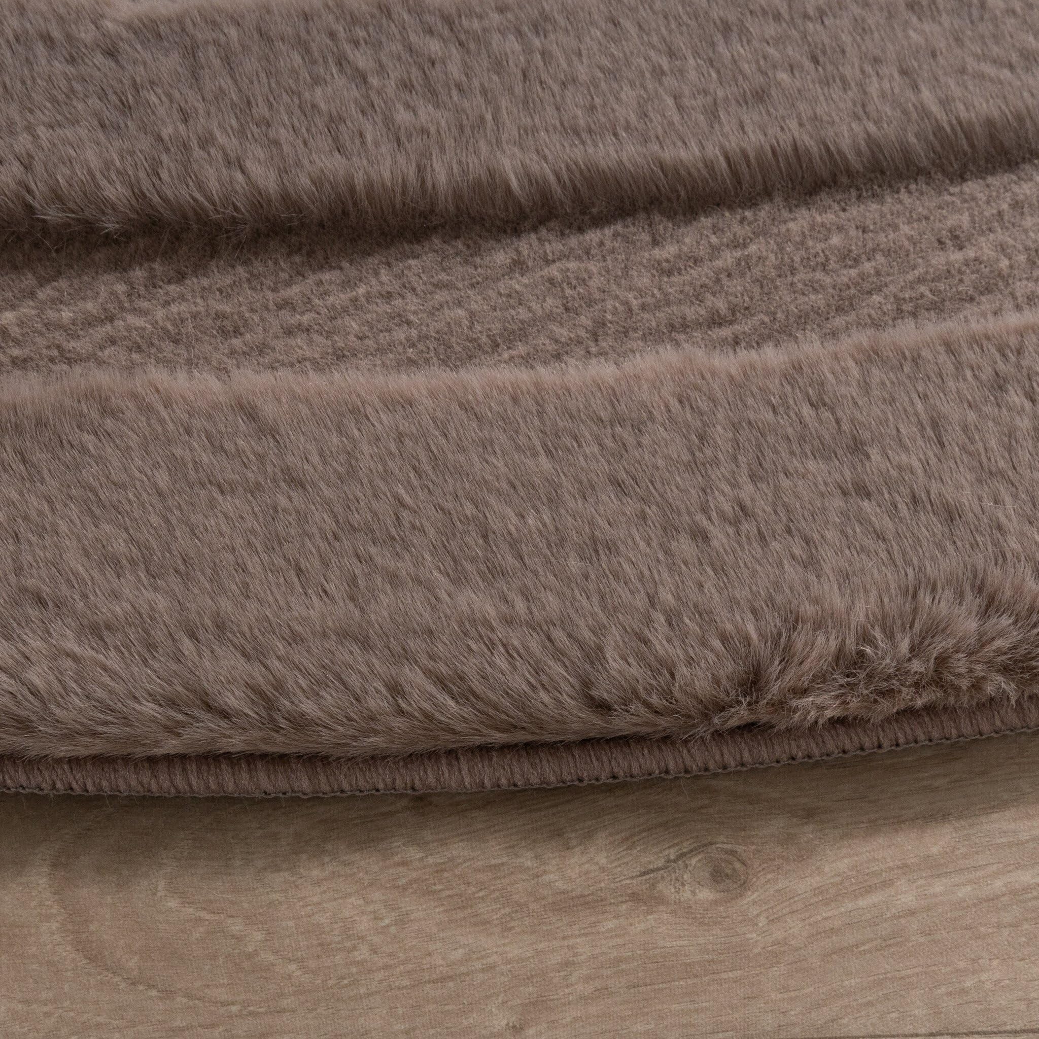 FRAAI | Home & Living Tapis de Salon de Forme irrégulière - Wavy Taupe - 80x150 cm - Pile Haute - Tapis de Salon Shaggy - Irréguliers