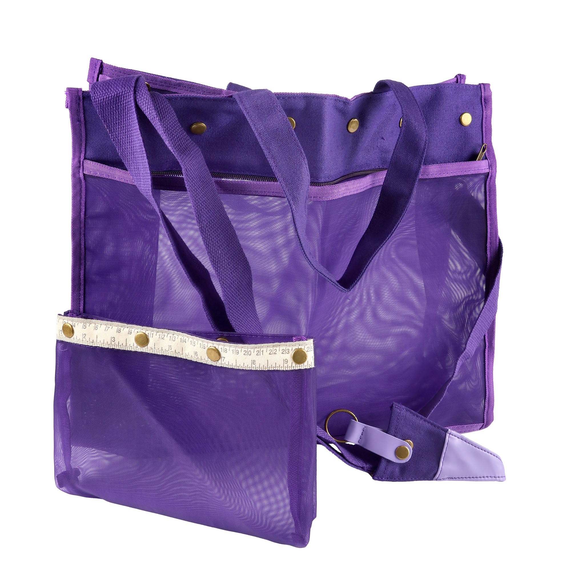 BambooMN JubileeYarn Mesh Yarn Storage Tote Bag - Purple - 1 Bag