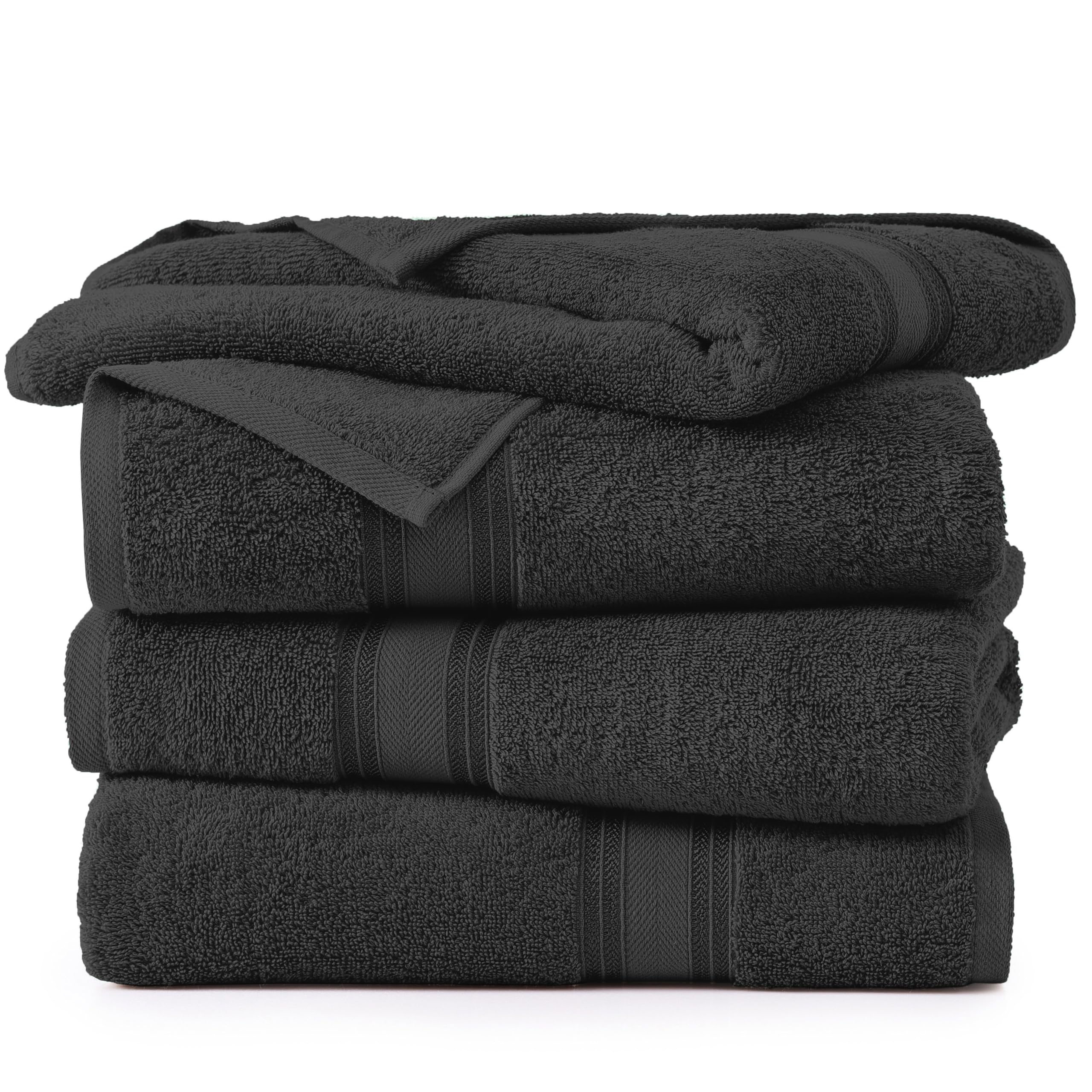 LANE LINEN Toallas de baño grandes, toallas de baño 100% algodón, toallas de baño extragrandes, cero torsión, juego de toallas de baño de 4 piezas, secado rápido, toallas de ducha súper suaves,