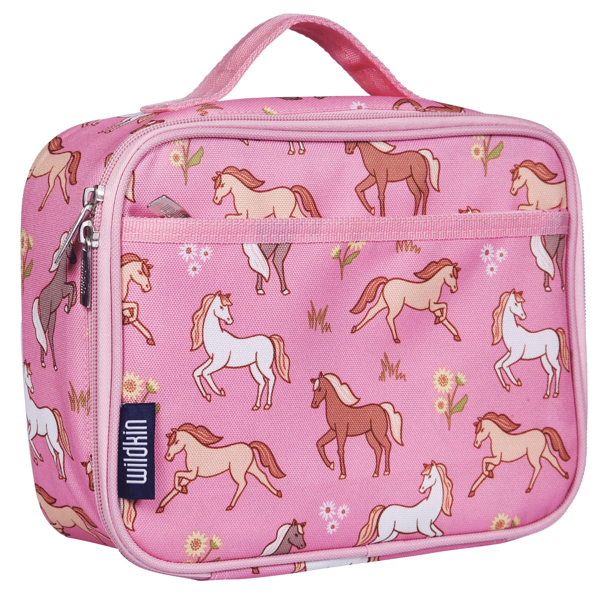 WildkinWildkin Kids Insulated Lunch Box Bag for Boys & Girls, Reusable Kids Lunch Box is Perfect for Elementary, Ideal Size for Packing Hot or Cold Snacks for School & Travel Bento Bags (Wild Horses)