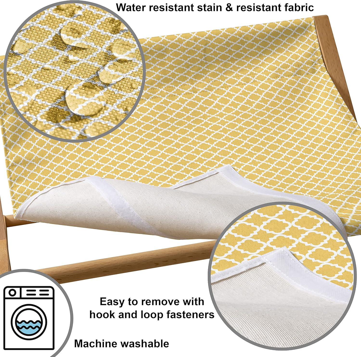 review Lunarable Quatrefoil Pet Hammock, Vintage Classic Pattern with Monochrome Elements in Old Fashioned Style Print, Bed for Kittens Canopy with Durable Wooden Frame, 22
