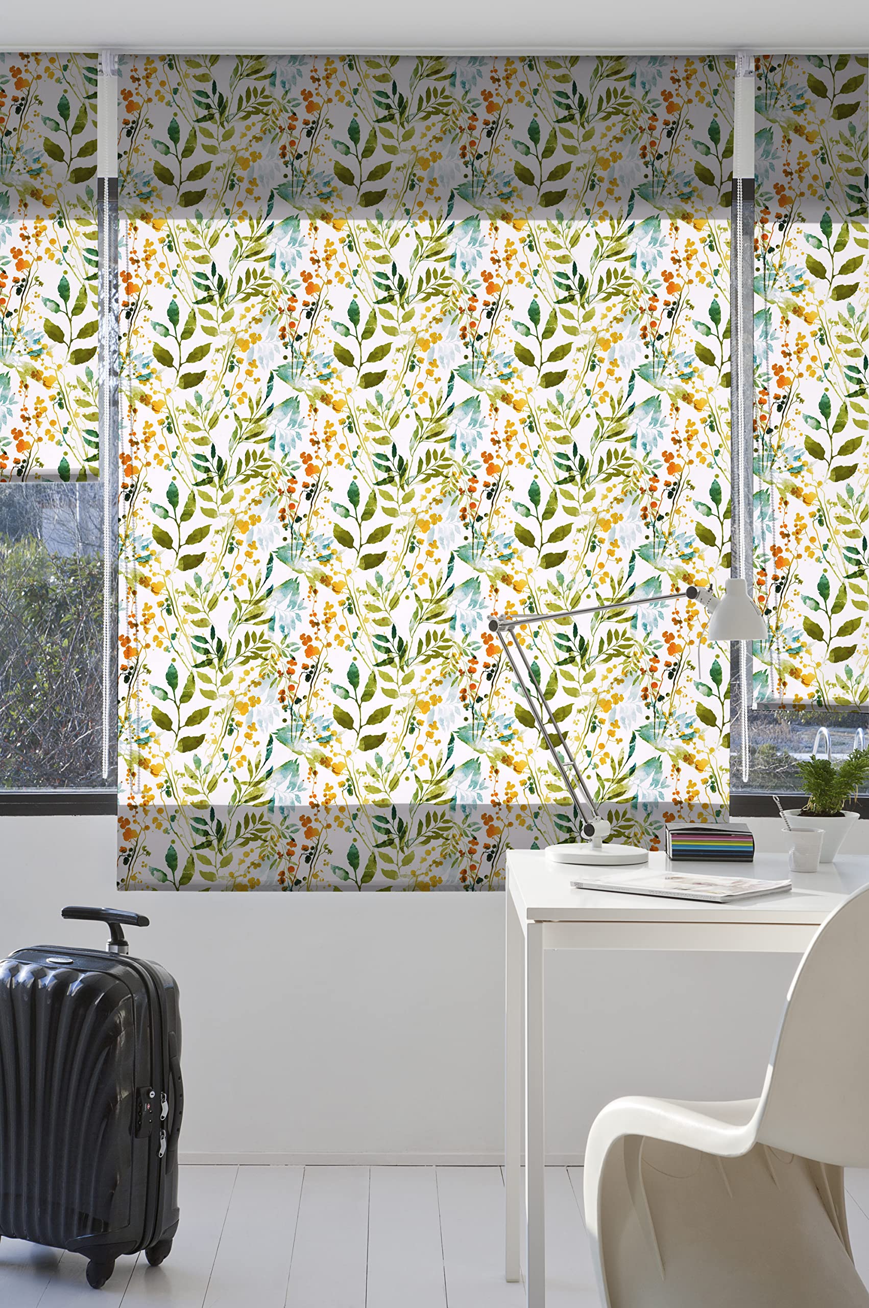 Estoralis | Fleurs et Plantes | Store Enrouleur Moderne | Tissu translucide imprimé | F-1561 | 160 x 180 cm. (Largeur/Hauteur) Taille du Tissu 157 x 175 cm. | Stores pour fenêtres et Portes