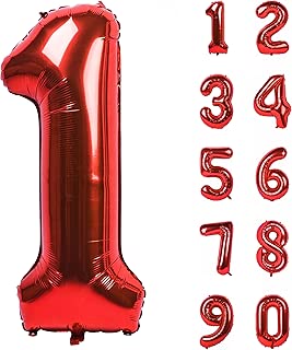 40 Inch Red Large Numbers 0-9 Birthday Party Decorations Helium Foil Mylar Big Number Balloon Digital 1 - coolthings.us