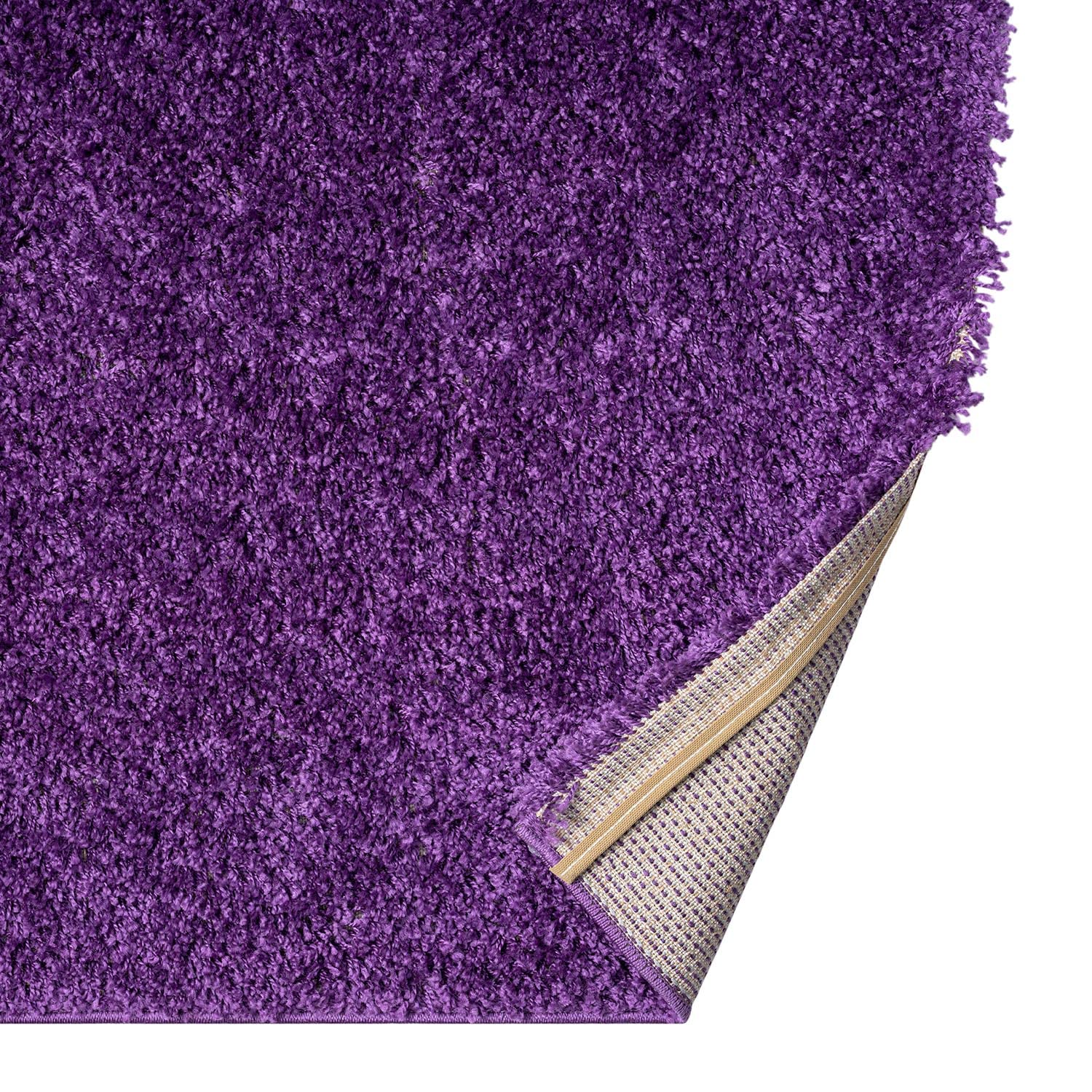 Vimoda Teppich Prime Shaggy Hochflor Langflor Einfarbig Modern Lila für Wohnzimmer – Bild 5