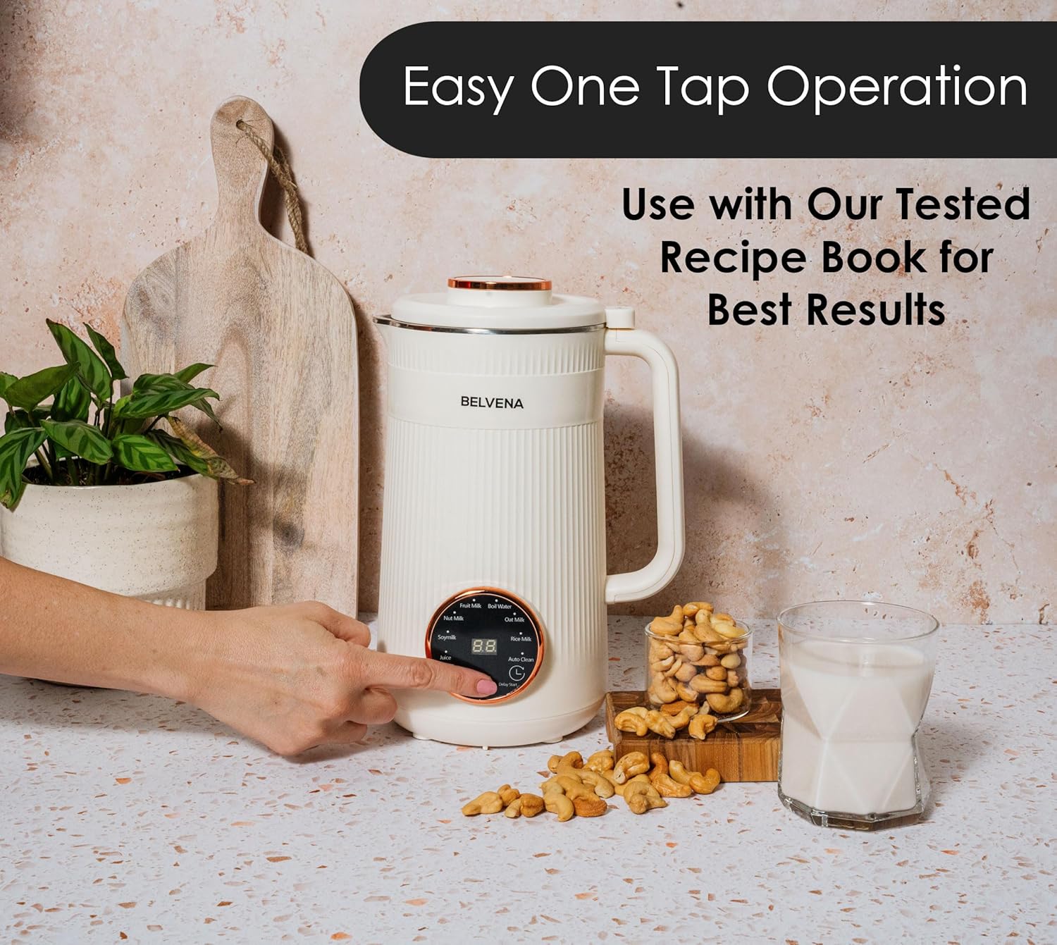All-In-One Bundle Nut Milk Maker Machine – Includes 4 Storage Bottles, Labels & Measuring Set 32oz Capacity 8 in 1 Function Soy Milk Maker Machine Automatic Stainless Steel Almond Nut Oat Rice