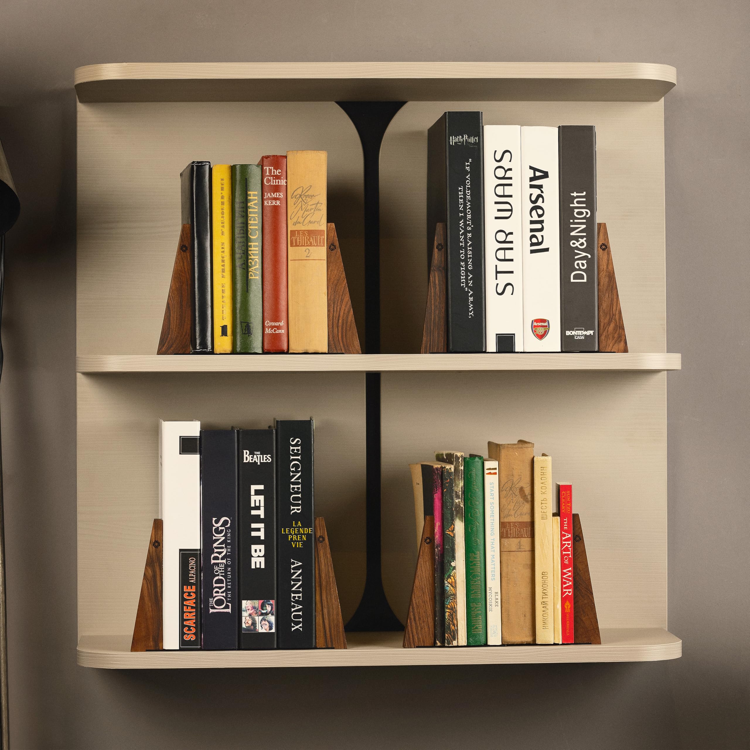 TILISMA - Enges Buch aus Holz, handgefertigt, dekorativ, für Regale – robuste Bücher für schwere Bücher – Walnuss
