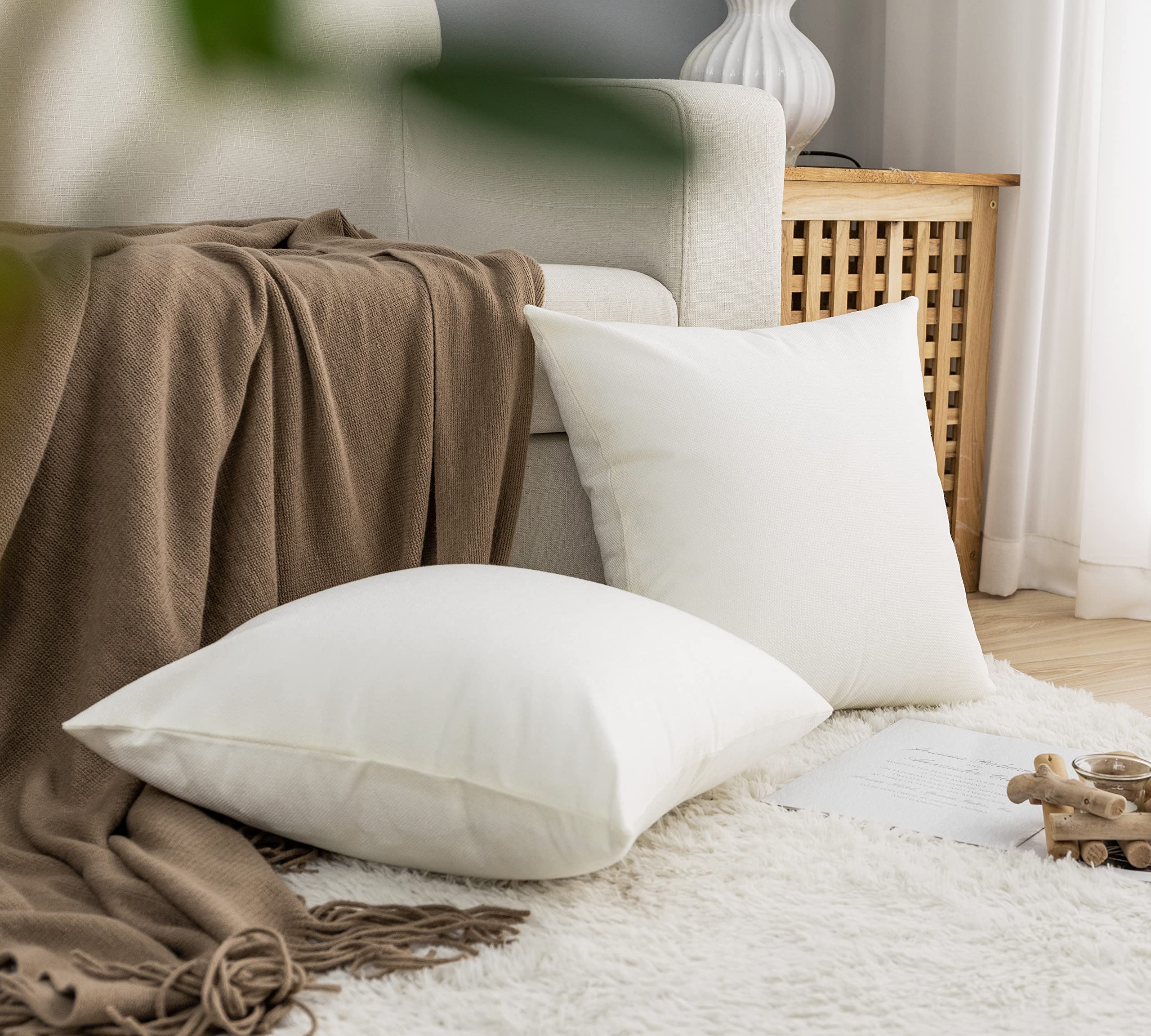 Coppia Federe Cuscini 30x50 Cm In Simil Lino - Ipoallergeniche, Con Zip Invisibile, Per Divano E Letto - Foto 7