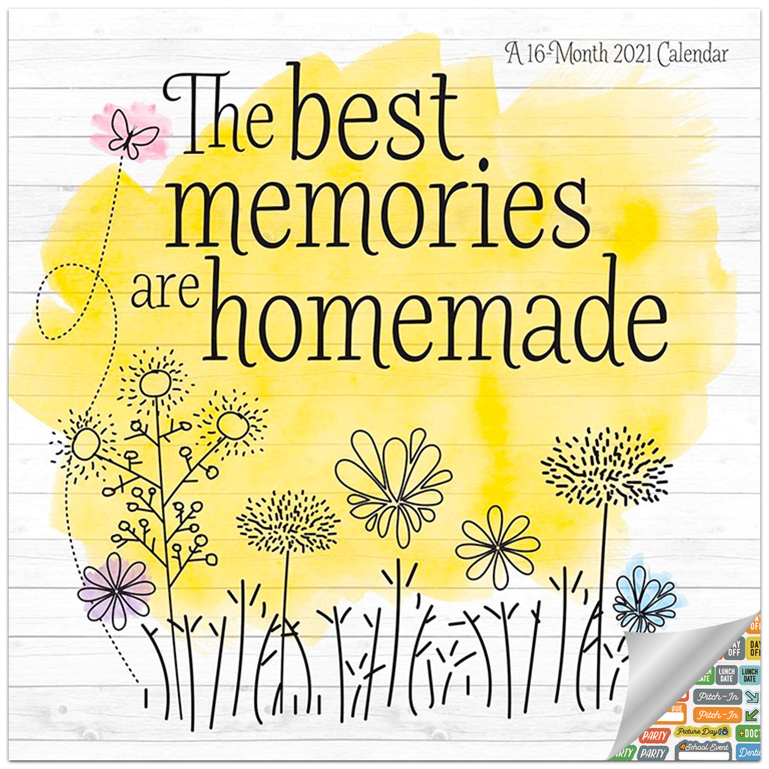 Farmhouse Quotes Calendar 2021 Set - Deluxe 2021 Folksy Phrases Wall Calendar with Over 100 Calendar Stickers (Inspirational Gifts, Office Supplies)