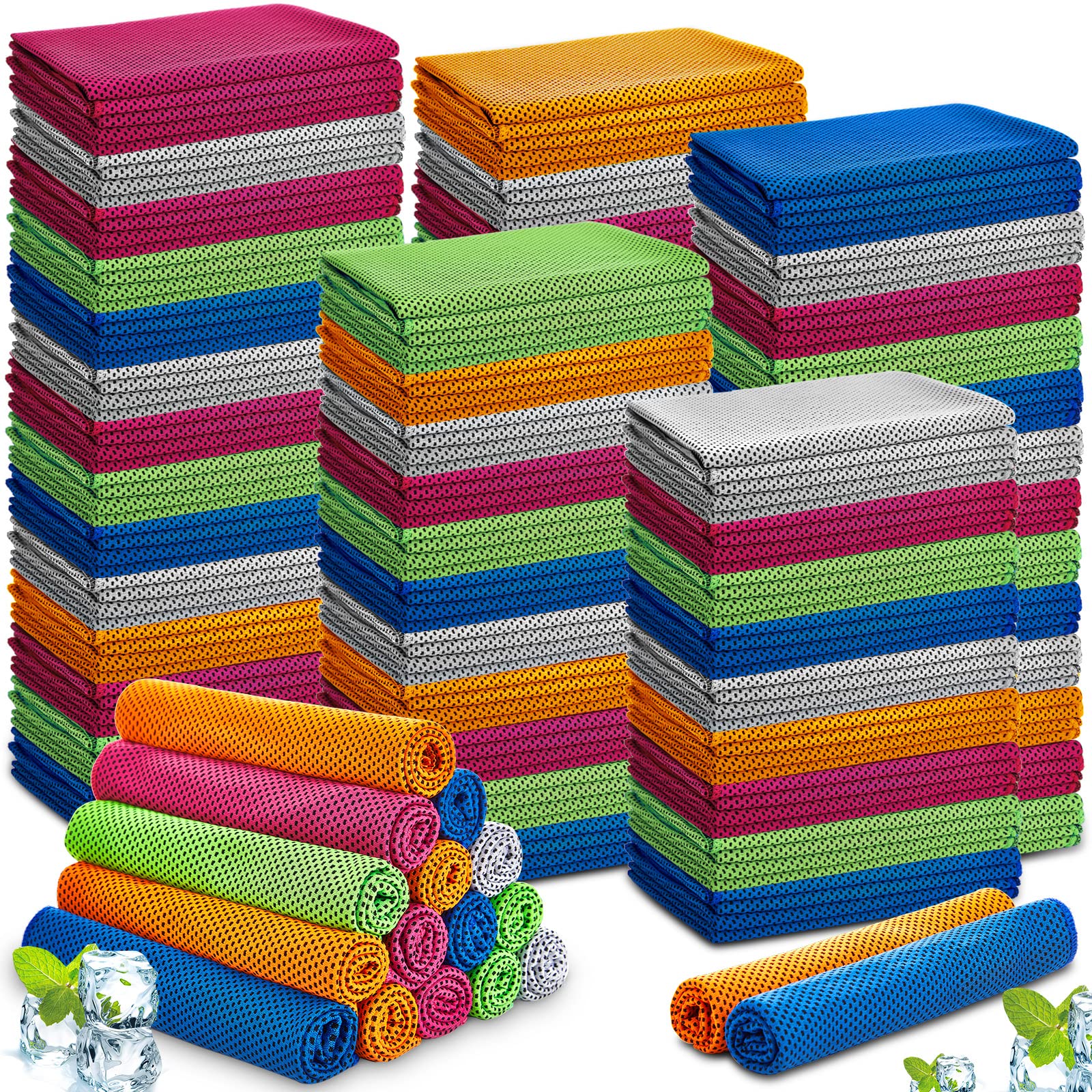 Asciugamano rinfrescante in Confezione Multipla da 32 x 12 Pollici,Morbido e rinfrescante,Ideale per Sport,Yoga,Atleti,Palestra,Allenamento,Campeggio,Fitness e Corsa.