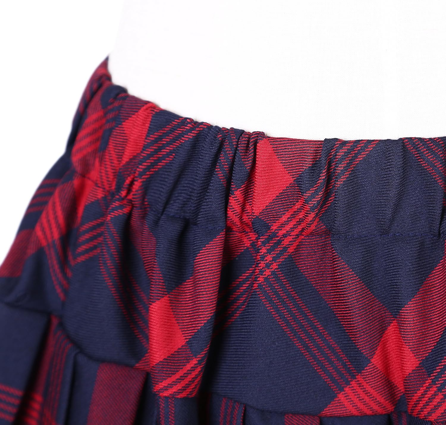 Urban CoCo Women's Elastic Waist Tartan Pleated School Skirt - Image 2