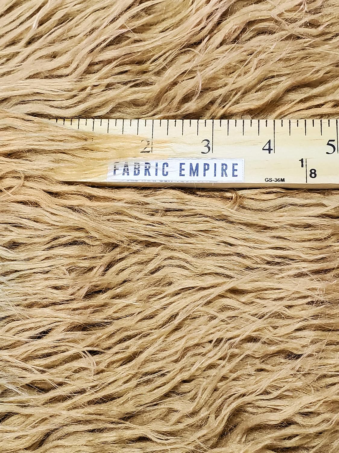 Faux Fake Animal Solid Fur Fabric Long Pile Curly Alpaca Taupe / 60" Wide/S...