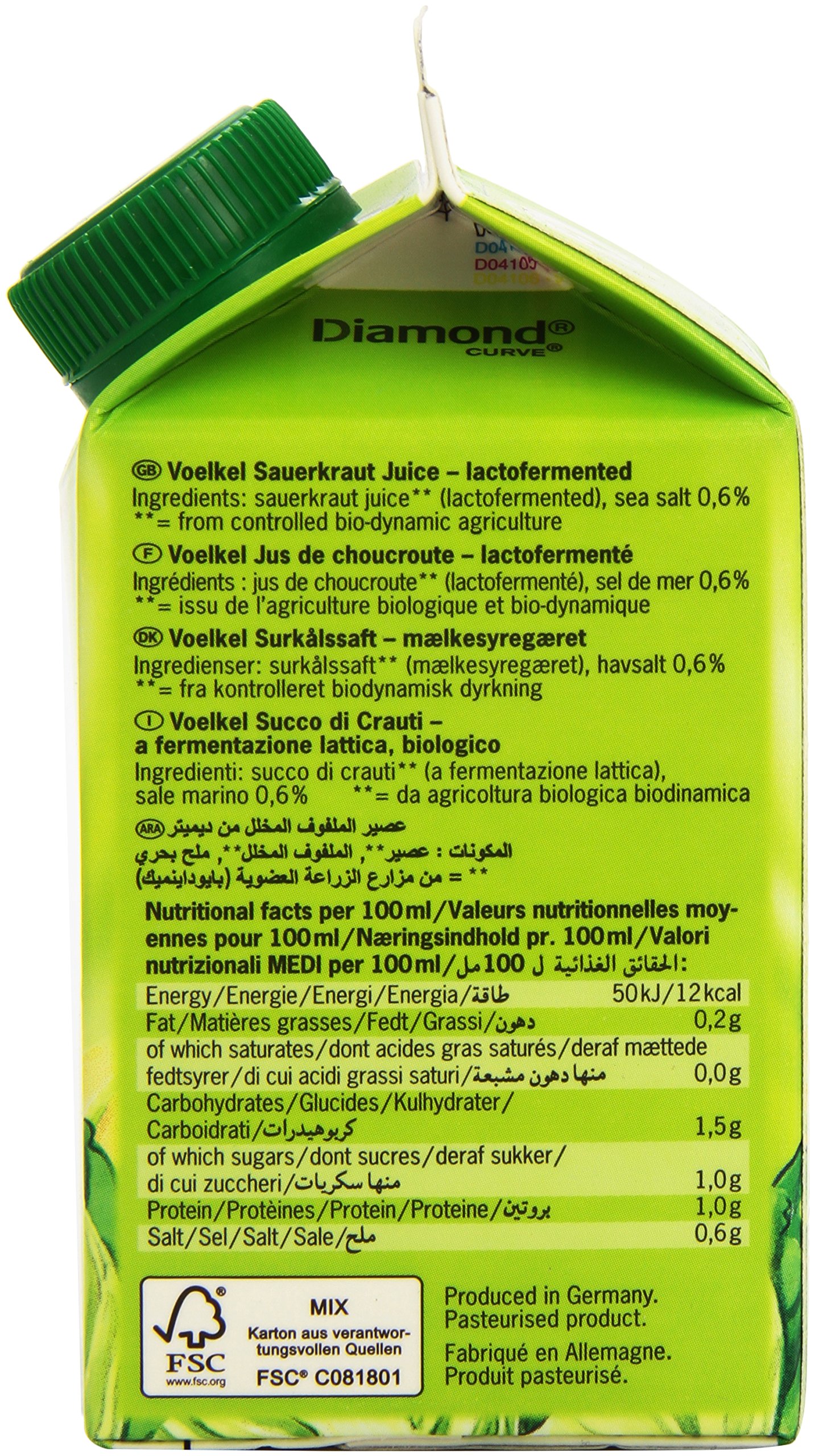 Voelkel Jus de Choucroute 500 ml - Lot de 4