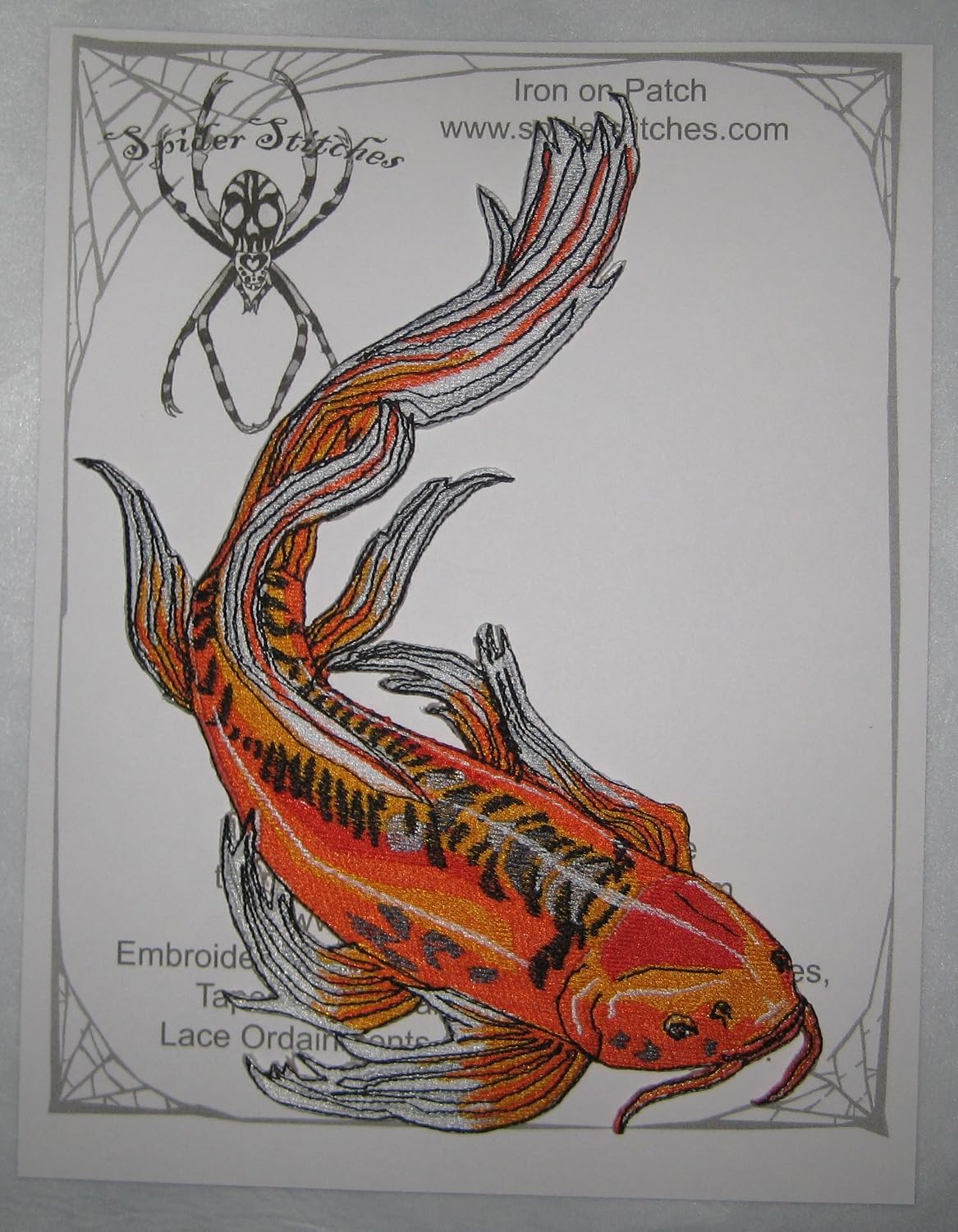 Lovely Red Butterfly Koi Goldfish Fish Iron on Patch