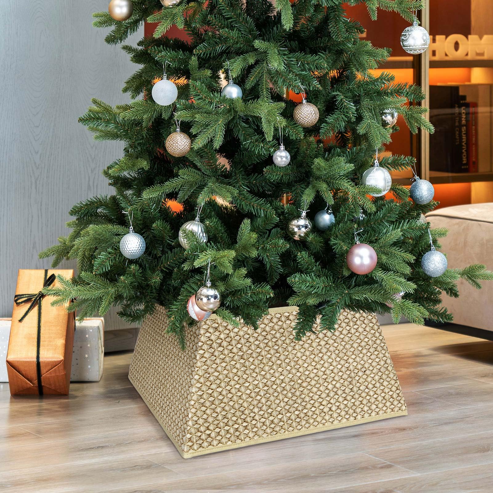 Collier De Sapin De Noël En Papier – Jupe Arbre Artificiel 1,8 M, 2,3 M, 2,7 M – Décoration Festive Élégante Pour Base De Sapin