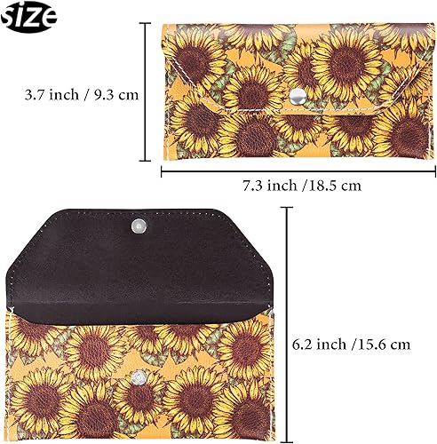 Miniatura 3 de Sobres para efectivo, cartera de piel sintética, reutilizable, para presupuestos y ahorrar dinero (1 girasol)