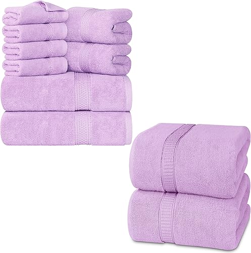 Utopia Towels Paquete de 10  2 toallas de baño, 2 toallas de mano, 4 toallas de baño y 2 toallas de baño  algodón hilado en anillo de 21.16 ozm