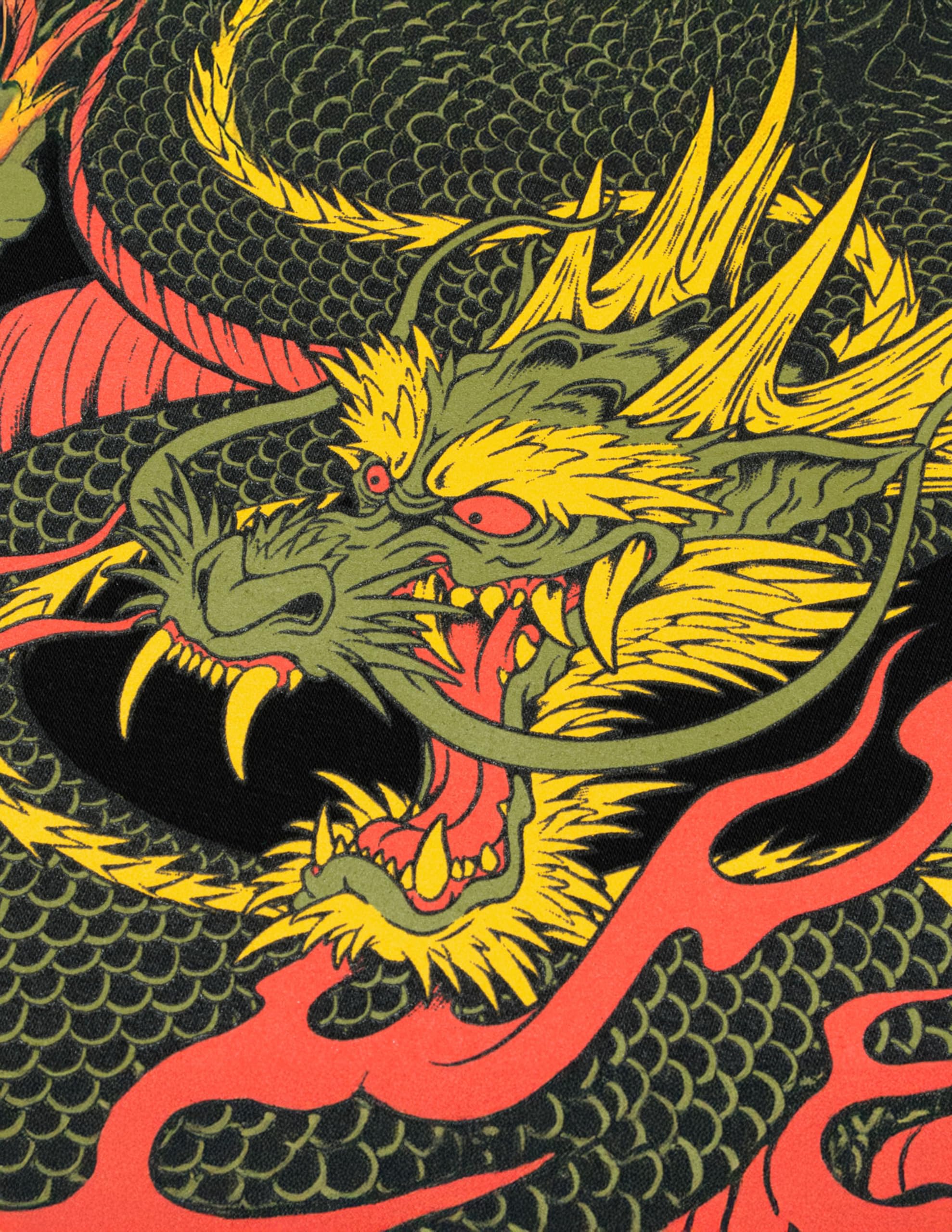 Dolly Noire Icons Felpa Ryu Dragon, Unisex, Hoodie Cotone Misto, Collezione Ufficiale