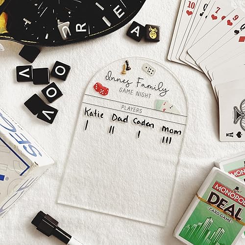 Miniatura 2 de Tumbeer Rastreador de puntuación de noche de juego familiar, tarjeta de puntuación nocturna de juego personalizada, fábulas de disputa familiar