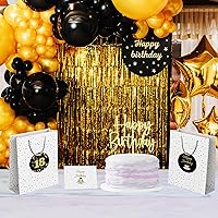 Vista 4 de Sumerk Set de regalo de cumpleaños 18 – Saludos a 18 bolsas de papel con tarjetas y calcomanías – 2 bolsas, 2 tarjetas, 2 calcomanías