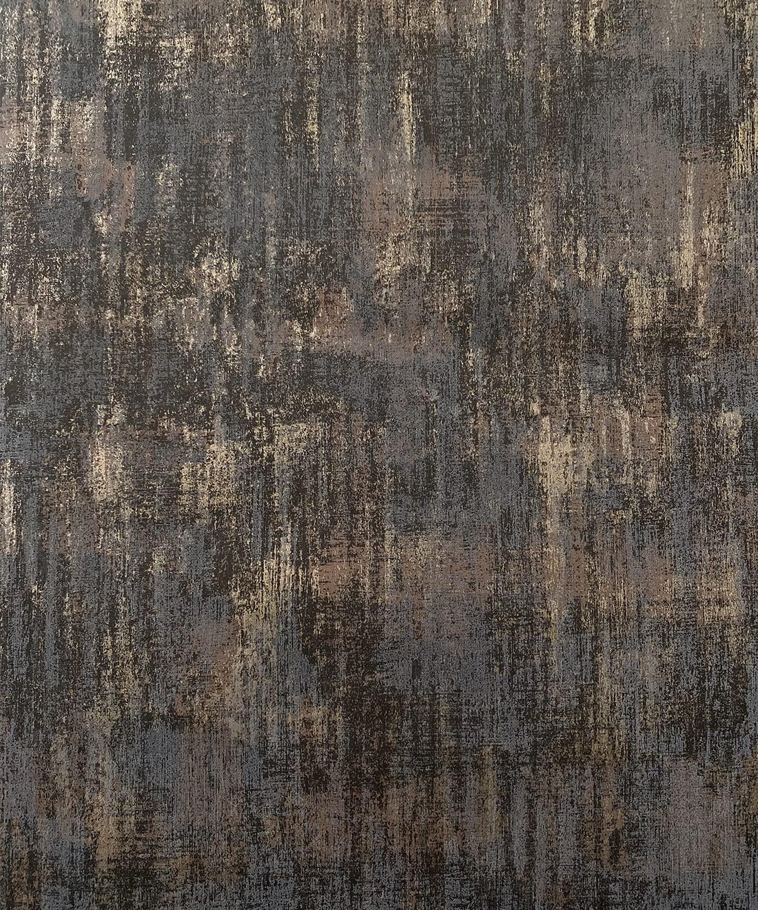 Classic Charcoal Gold Wallpaper Distressed Metallic Wallcovering Peel and Stick Wall Paper Texture Self Adhesive,20.5 in.W X 236.0 in. L