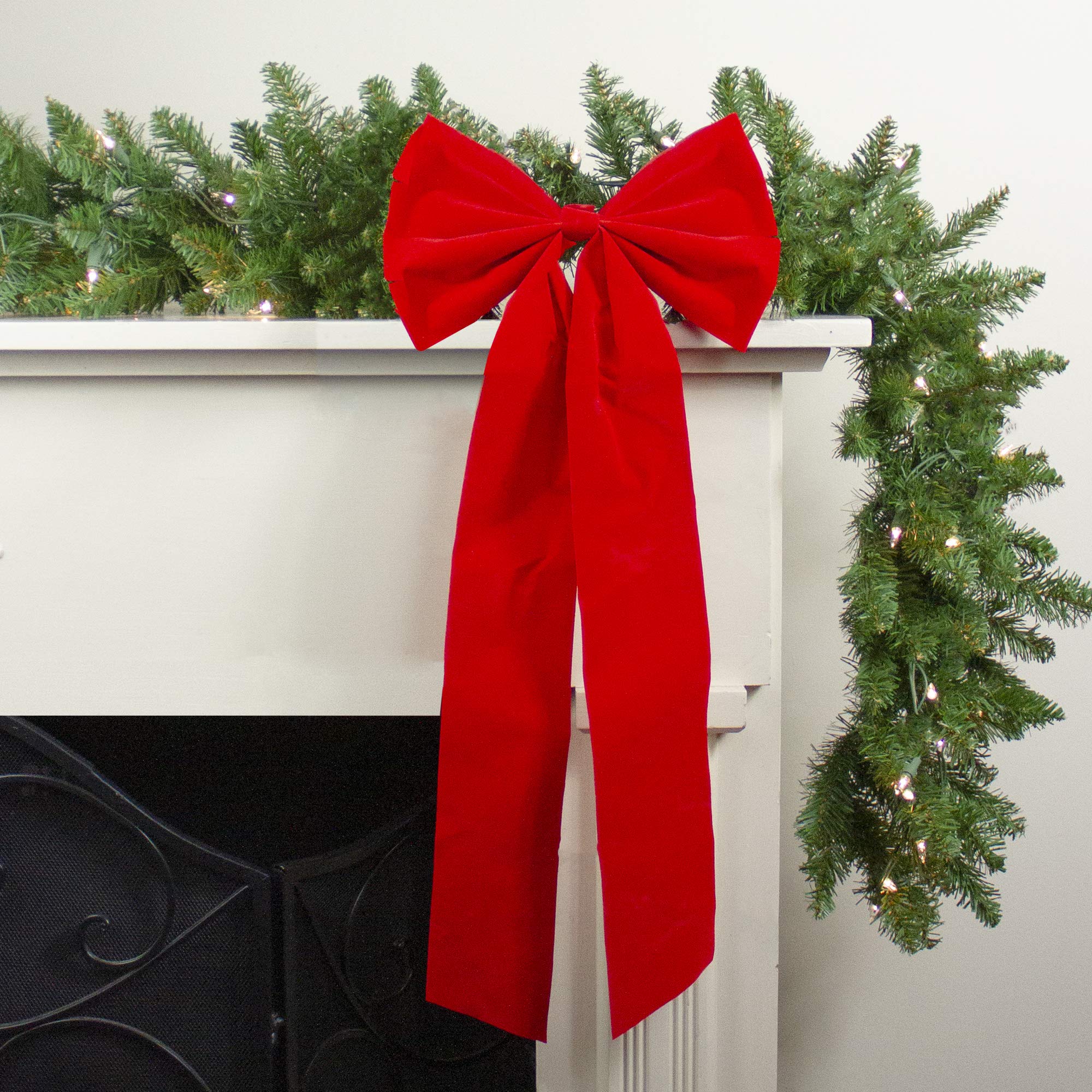 Northlight 4-Loop Velveteen Christmas Bow Decoration - 12