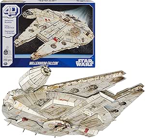 4D Build Star Wars Millennium Falcon 3D Model Kit, 𝖲tar Wars Gifts, Ѕtar Ｗars Toys Desk Decor for Star Ｗars Fans &amp; Collectors, Adults &amp; Teens 12+