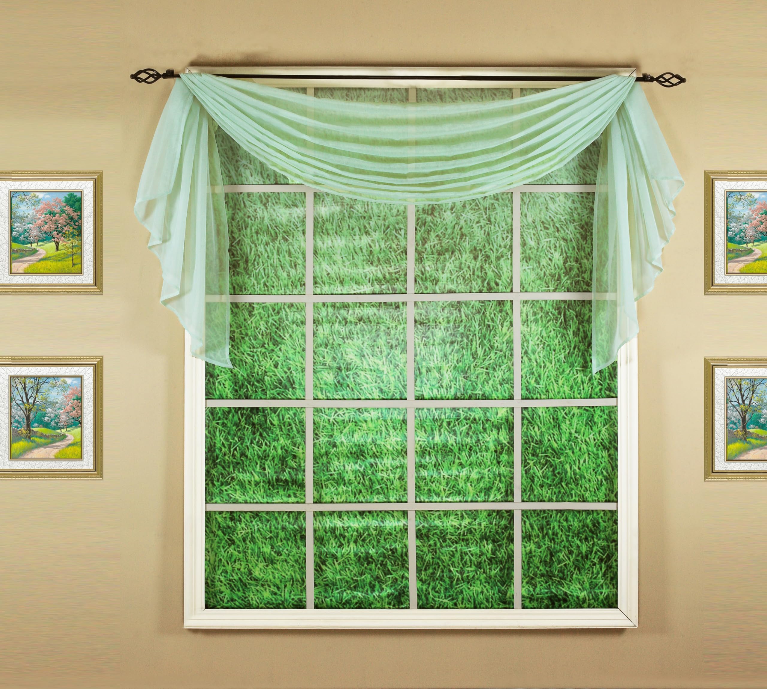 Today's Curtain Emelia Original Voile Scarf 144", Sage, 45" W x 144" L — image 1