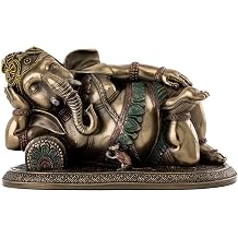 Top Collection Reclining Ganesh Statue - Young Ganesha Lord of Success Hindu God Sculpture in Premium Cold Cast Bronze - 7.75-Inch Long Collectible New Age Destroyer of Evil Figurine