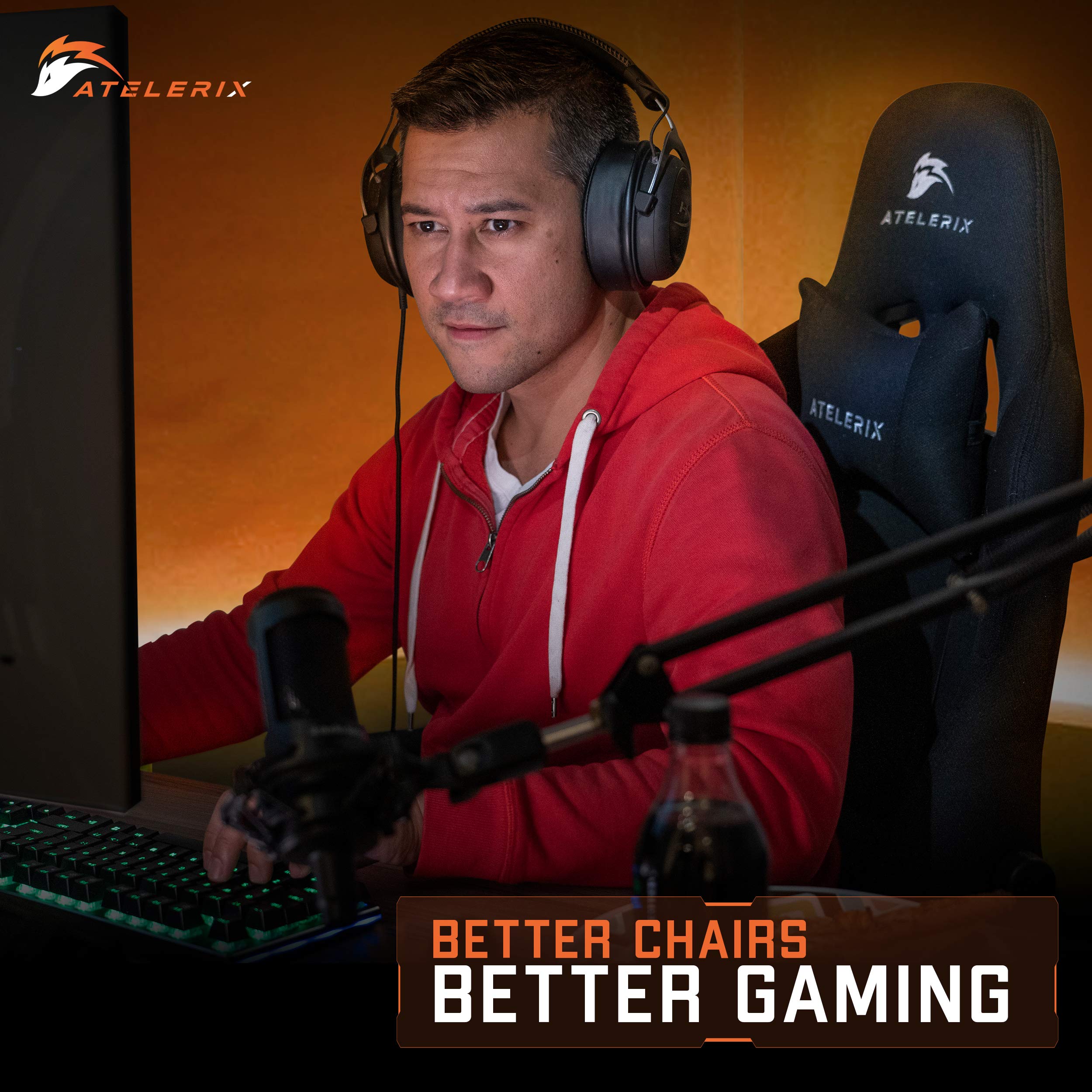 Atelerix Ventris Gaming Chair PU Leather, Fabric, & Extra Wide