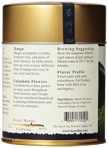 Miniatura 7 de The Tao of Tea, Earl Grey - Té negro, hoja suelta, lata de 3.5 onzas y té negro de mango negro, hoja suelta, lata de 4 onzas