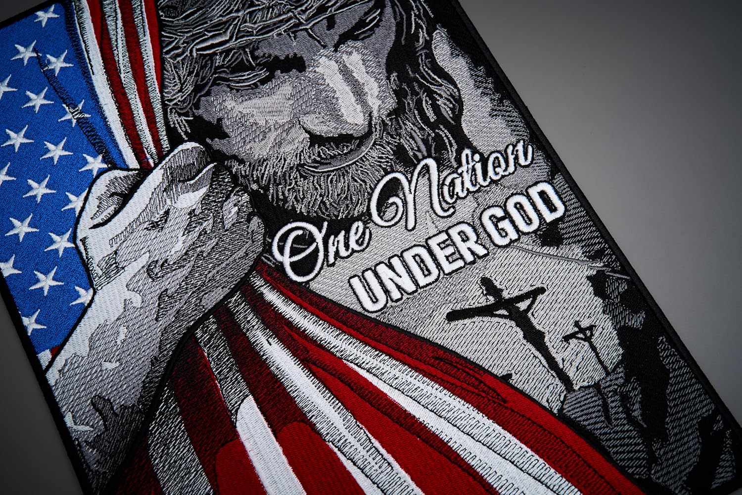 Jesus USA Flag Patch for Custom Biker Vest/Iron-on/Sew on