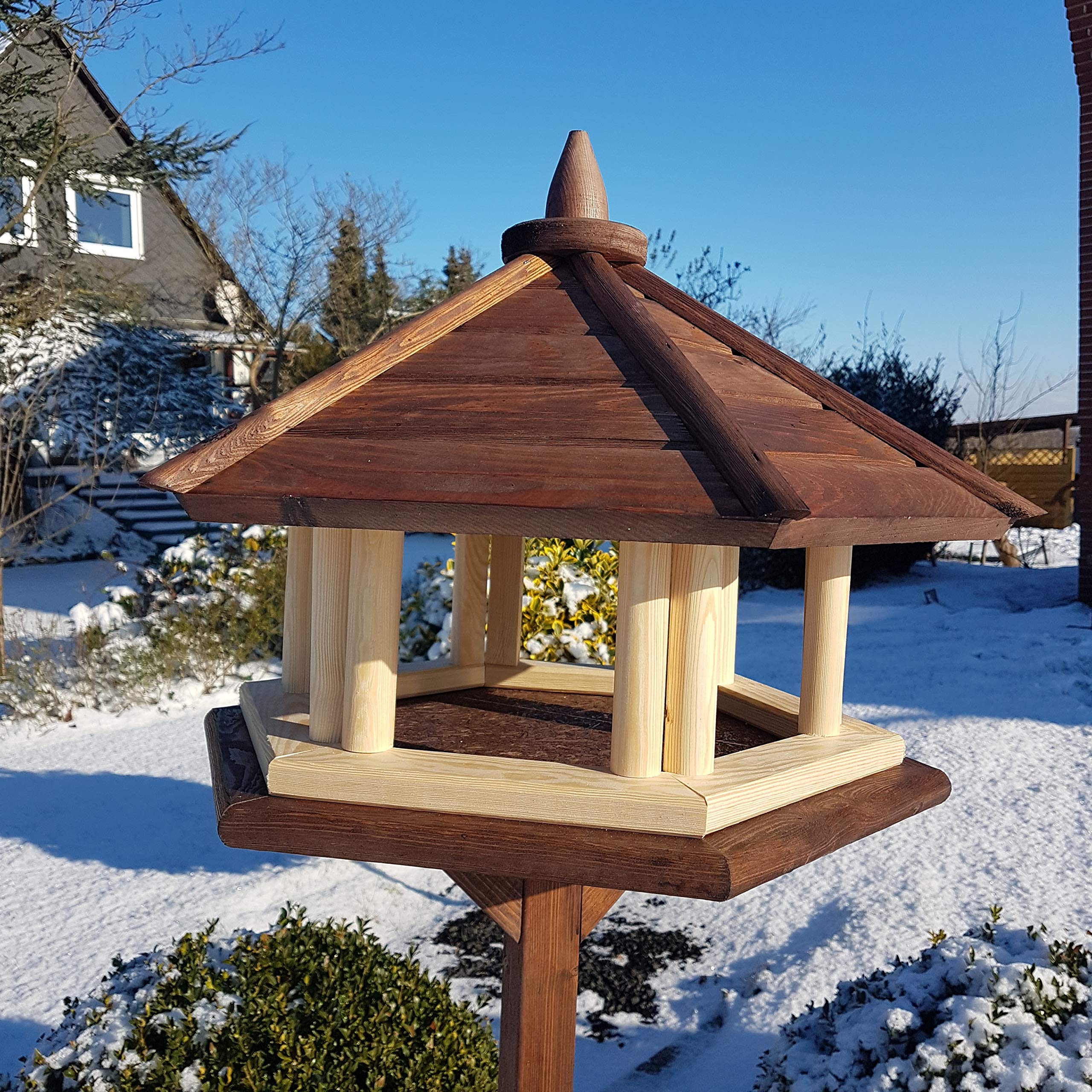 Vogelhaus & Ständer Futterhaus Gartendeko aus Holz XXL Nr 3