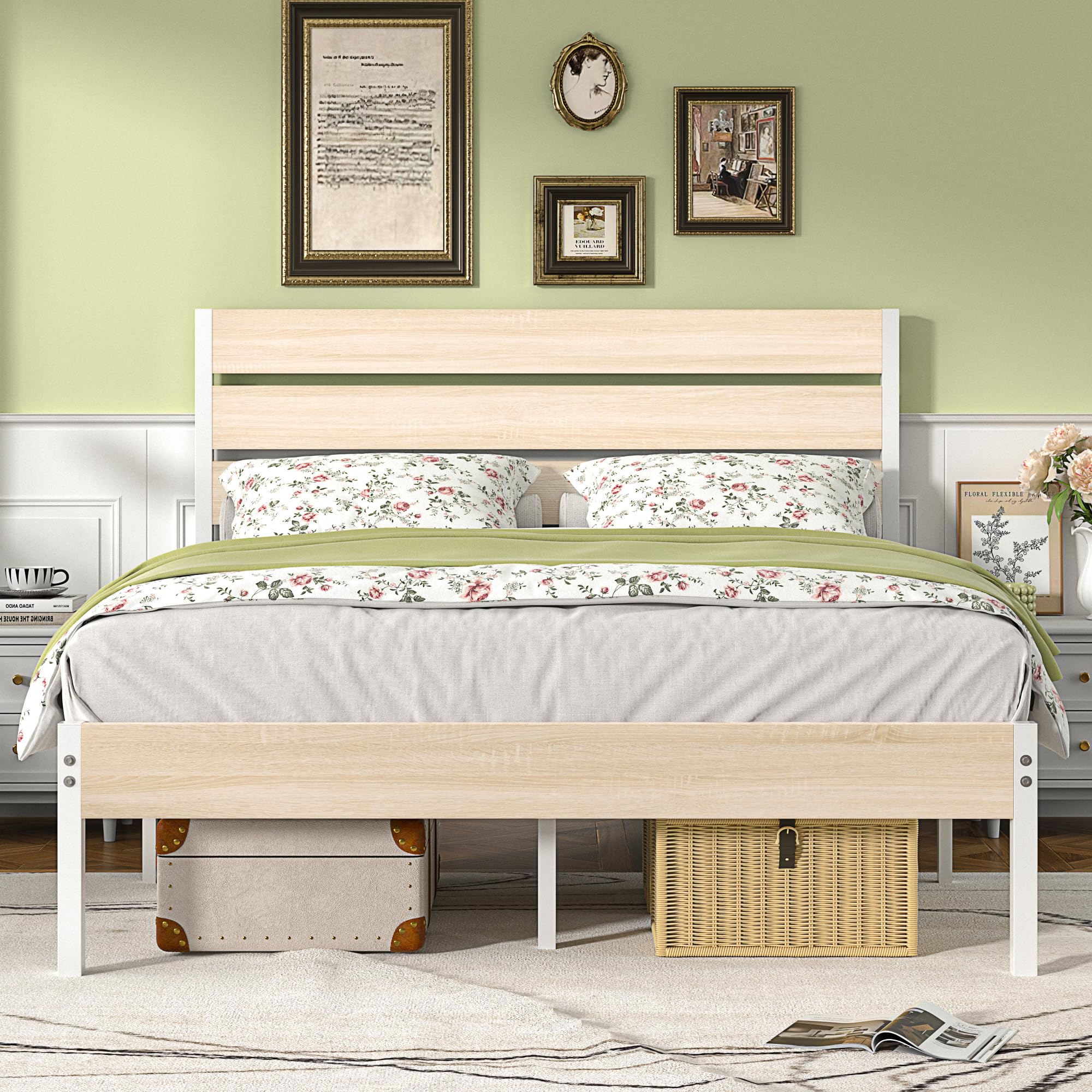 Snapklik.com : VECELO Queen Bed Frame
