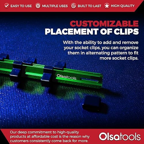 Miniatura 5 de Olsa Tools Organizador de Dados de Aluminio de 12 Pulgada  Soporte de Dados de Calidad Premium (VERDE)