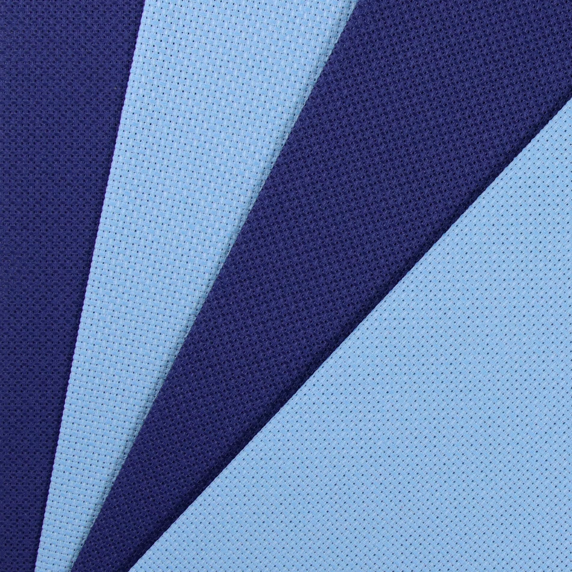 KCS 4/6 pc of 12" x 18" 30cmx45cm 16CT Counted Cotton Aida Cloth Cross Stitch Fabric (Light Blue+Royal Blue, 4 pc)