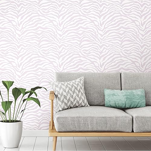 RoomMates RMK12564RL Zebra - Papel tapiz para despegar y pegar, color morado