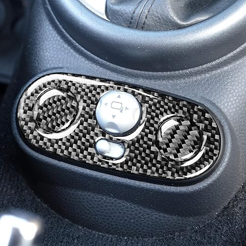 Miniatura 3 de Calcomanía de fibra de carbono real para consola central, panel de palanca de cambios, botón de control adhesivo para el interior del automóvil,