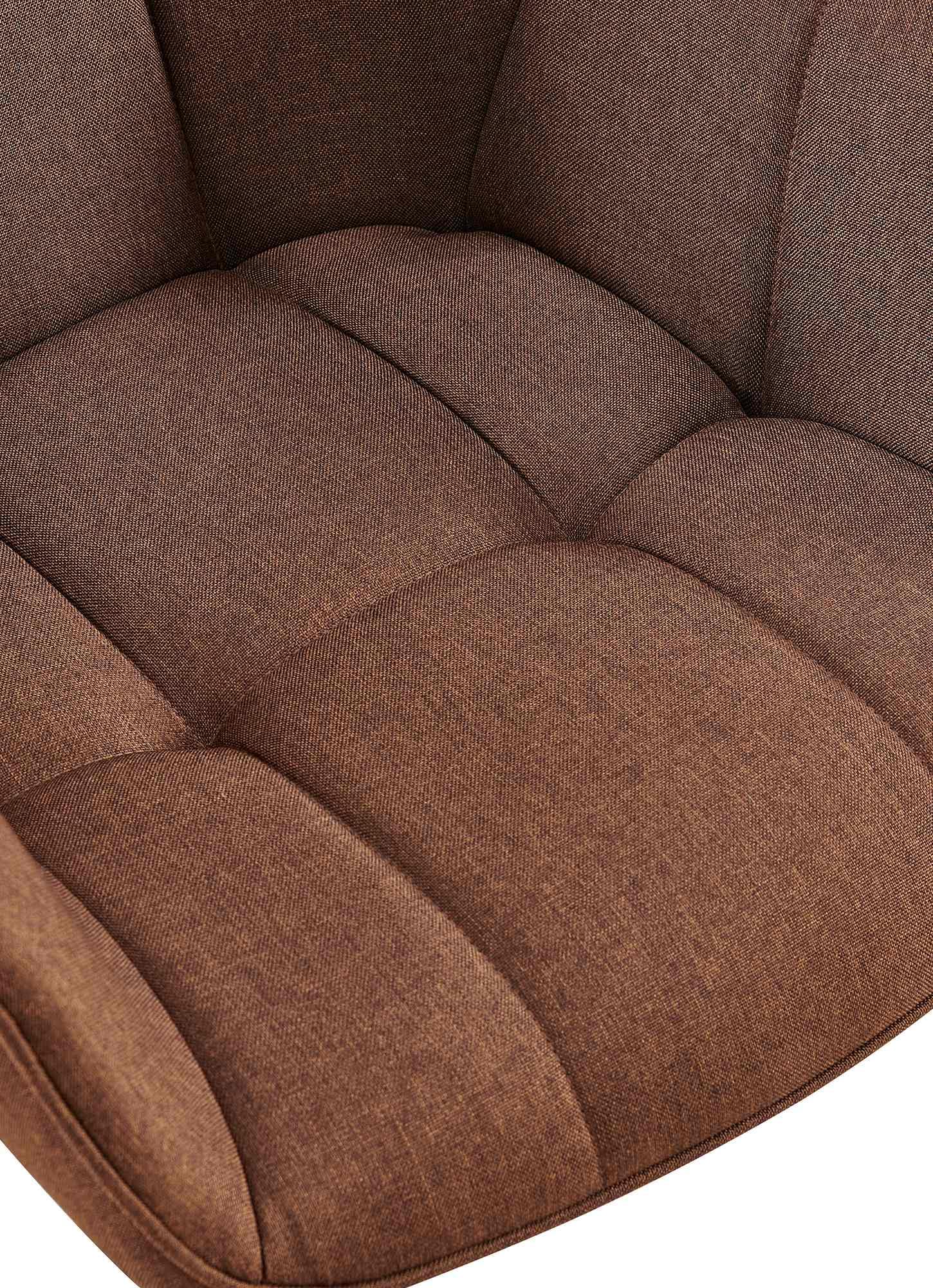 CLP Silla de Comedor Roseville tapizada & Acolchada I Butaca de salón Moderna con Base metálica & reposabrazos Color:marrón;Material:Tela