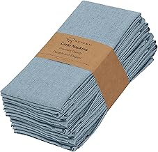 Ruvanti Cloth Napkins Set of 12, 18x18 Reusable Napkins Cloth Washable, Soft & Durable Table Napkin, Poly Cotton Fabric Dinner Napkins for Parties, Christmas, Thanksgiving, Weddings - Teal