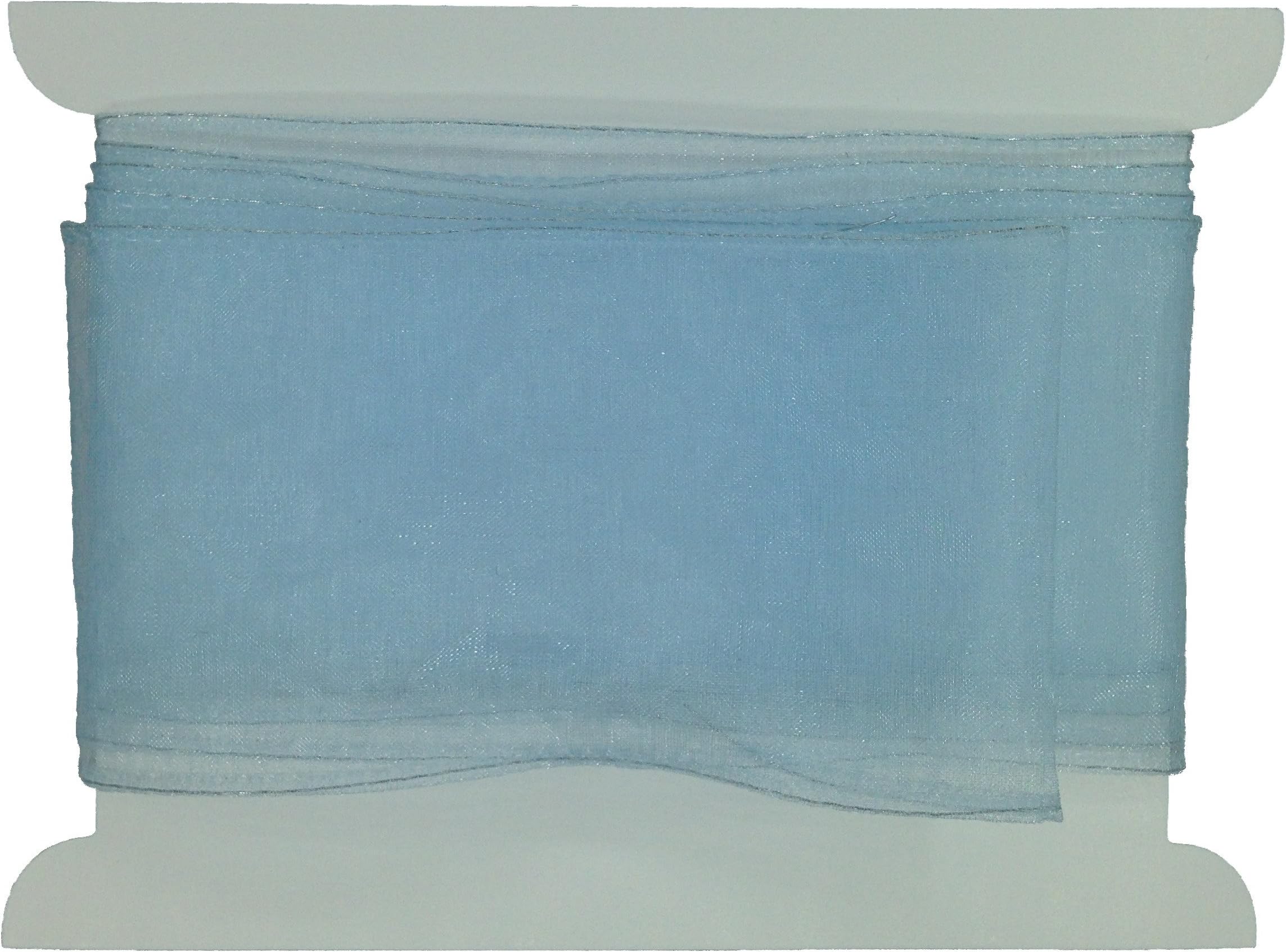 Truly Madly Deeply Pale Blue 60mm Wide x 1 Metre Long Wired Organza Ribbon. Great for Birthday Decoration, Gift wrap, Christmas Ribbon, Wreath Making Supplies, DIY Crafting
