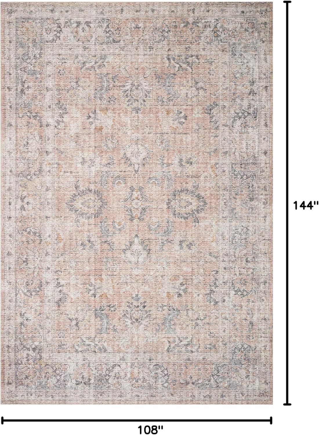 Loloi Skye Collection SKY-01 Blush/Grey 9'-0" x 12'-0" Area Rug