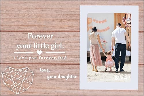 Regalos para el Día del Padre, regalos para el padre de una niña, papá, cumpleaños, Navidad, regalos de boda para padre, para siempre tu niña, marco