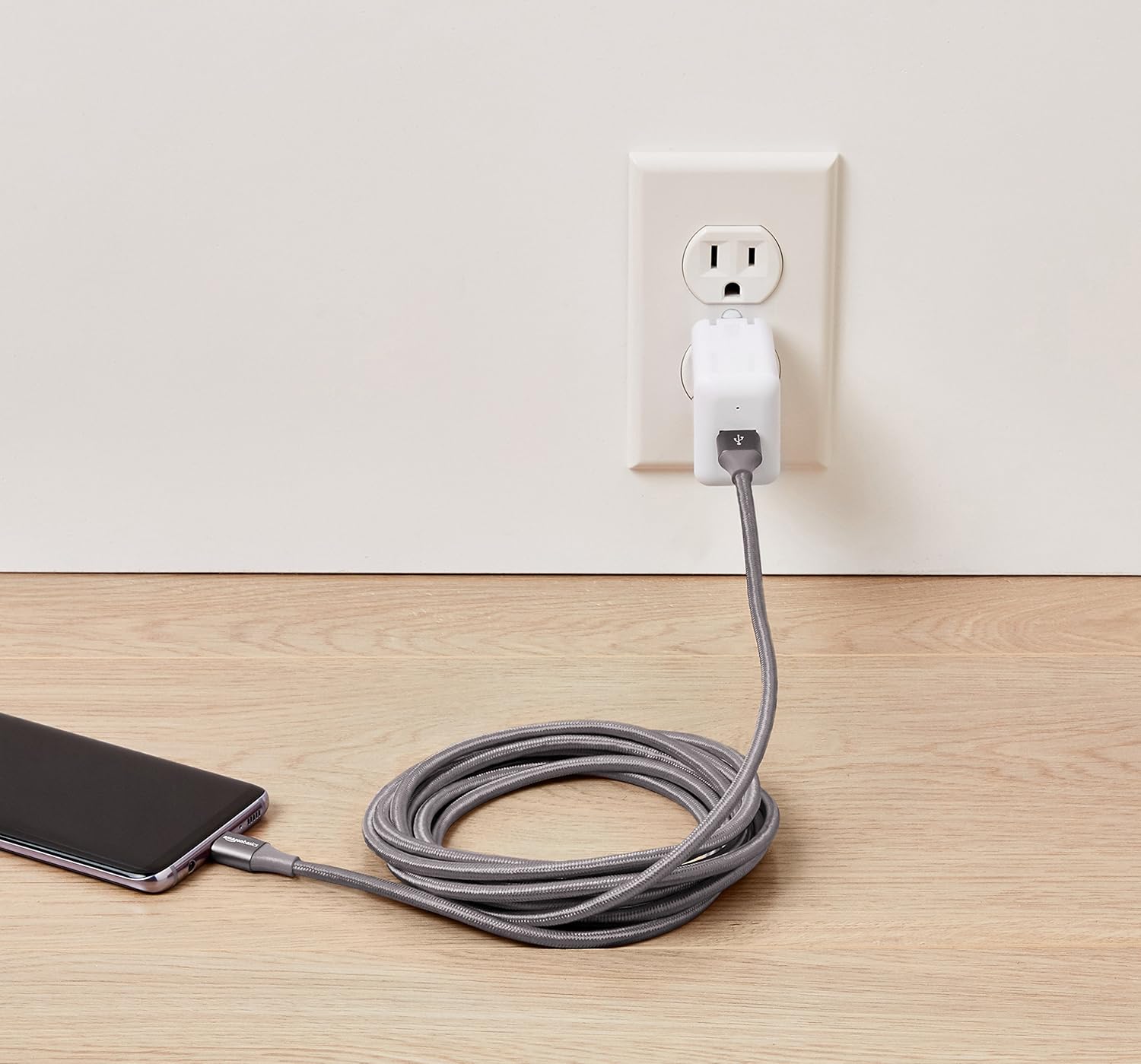  Basics Double Braided Nylon USB Type-C to Type-A 3.1 Gen 1 Charger Cable | 10 feet, Dark Gray : Electronics