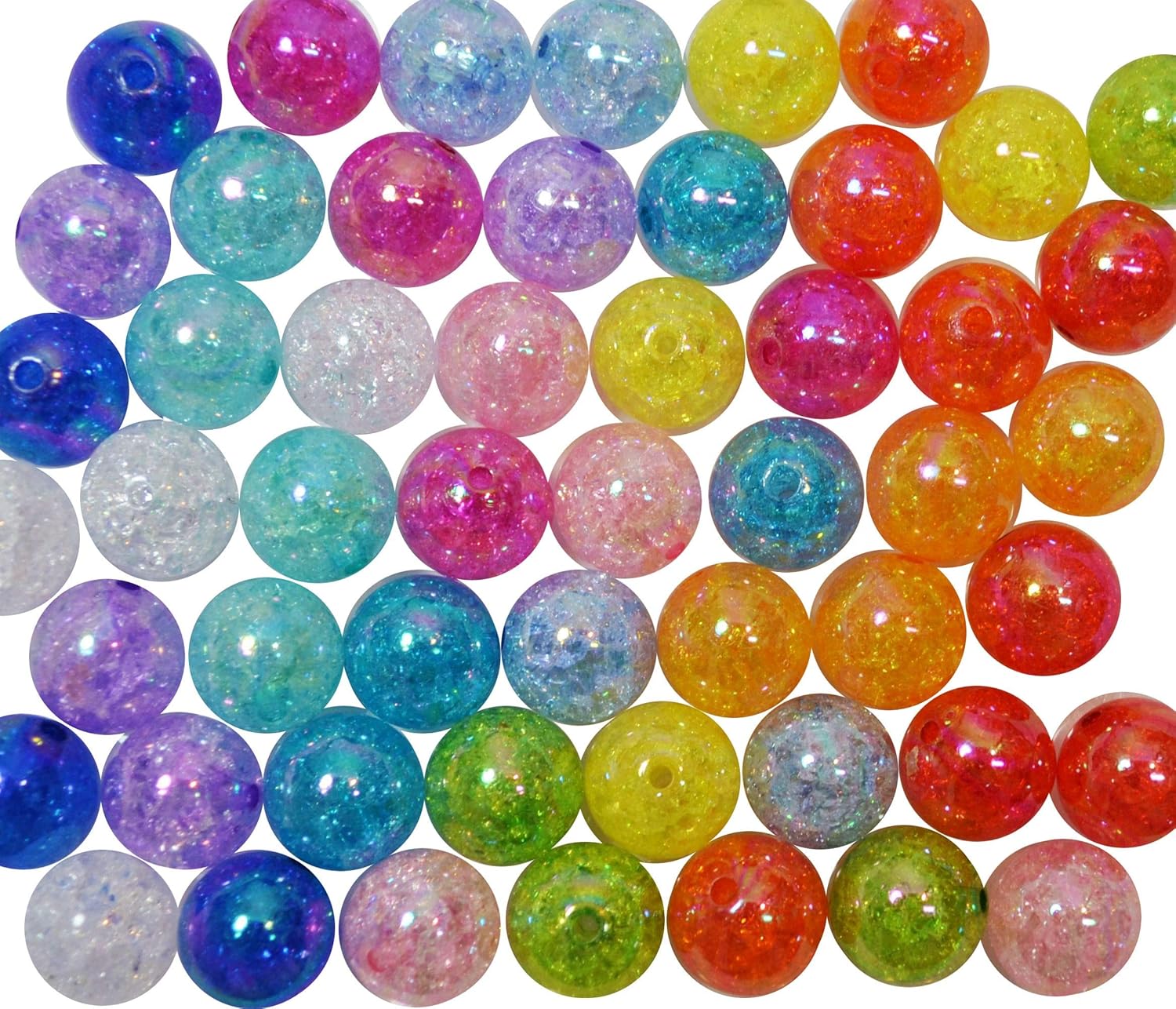 20mm Bulk Mix of 56 Crackle Chunky Bubblegum Beads 14 Colors Acrylic Gumball Beads Lot