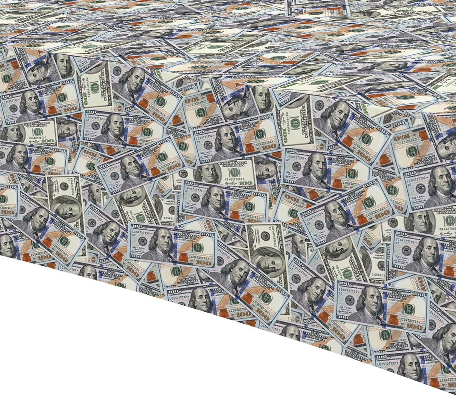 Money Party Tablecloth Decorations for Birthday Baby Shower - Disposable One Hundred Dollar Bill Birthday Party Supplies Decorations Table Cover - 3 Pack (54in x 108in)